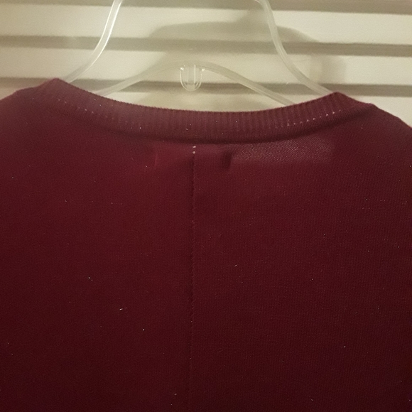 Nicole Miller Original Womens Size XL Wine Color Sparkle Button Up L/S Knit Top - Picture 3 of 11